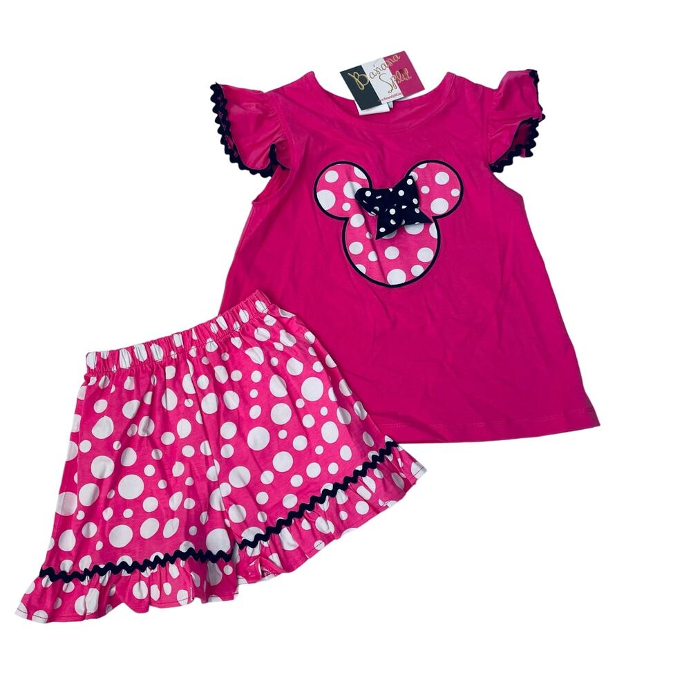 NWT Banana Split 4T Mouse Ears Short Set
